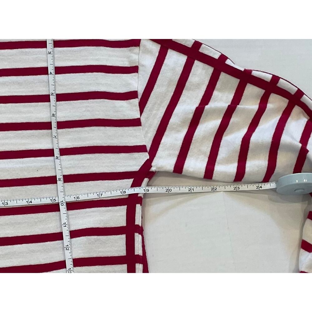 Ann Taylor LOFT Red Stripe Long Sleeve T-Shirt, Ribbon Detail, Minimalist, XS - Picture 11 of 13